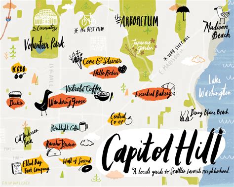 Erin Wallace Illustration | Capitol Hill Map illustration