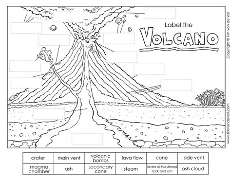 label the volcano worksheet | Volcano worksheet, Worksheets for kids, Volcano projects