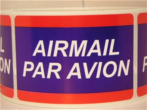 AIRMAIL PAR AVION 2x3 Stickers Labels Mailing Shipping 250/rl