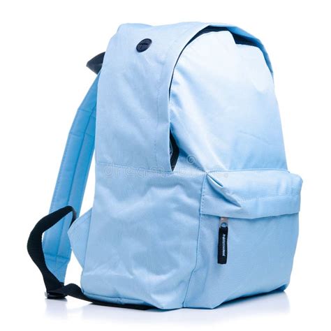 Blue school backpack stock image. Image of handle, closed - 180430883