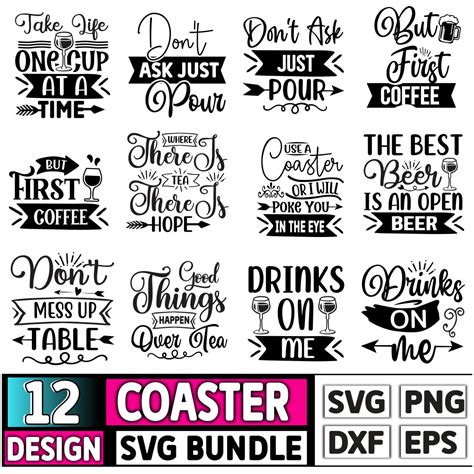 Coaster Svg Bundle, Coaster Svg Design - MasterBundles