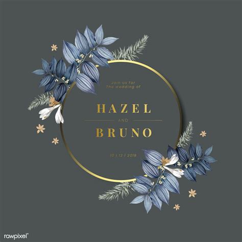 Floral wedding invitation card design vector | free image by rawpixel.com / Adj / wan | Cartão ...