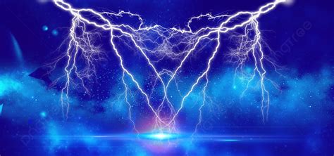 Blue Sci Fi Lightning Glare Ray Business Background Material, Blue ...