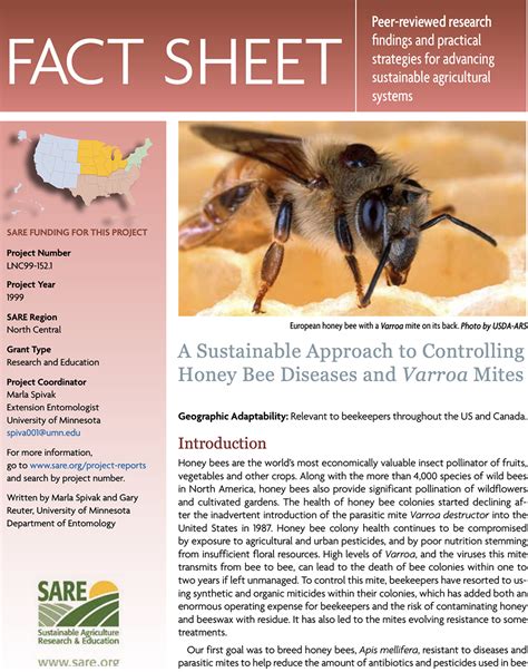 A Sustainable Approach to Controlling Honey Bee Diseases and Varroa ...