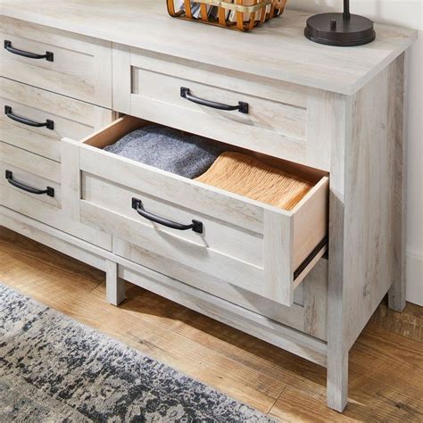 Better Homes & Gardens Modern Farmhouse 6-Drawer Dresser, Rustic White Finish - Walmart.com in ...