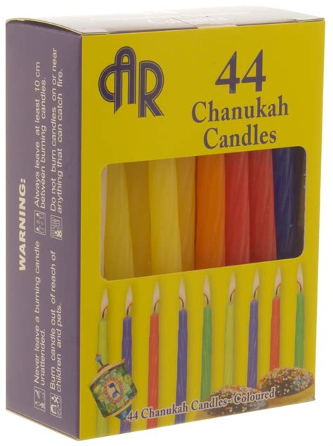 44 Standard Hanukkah Candles, 10cm, Multicolour | AR | Kosher food ...