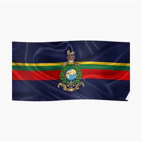 "Royal Marines - RM Badge over Royal Marine Flag" Poster by Captain7 | Redbubble