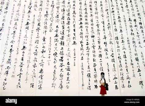 A visitor looks at the world¯s largest calligraphy Tao Te Ching by ...