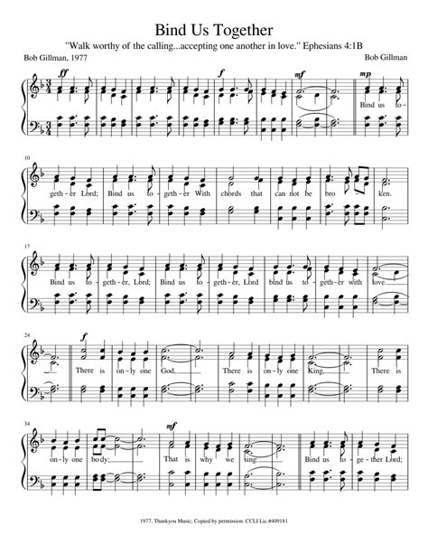 Bind Us Together Sheet music for Piano (Solo) | Musescore.com