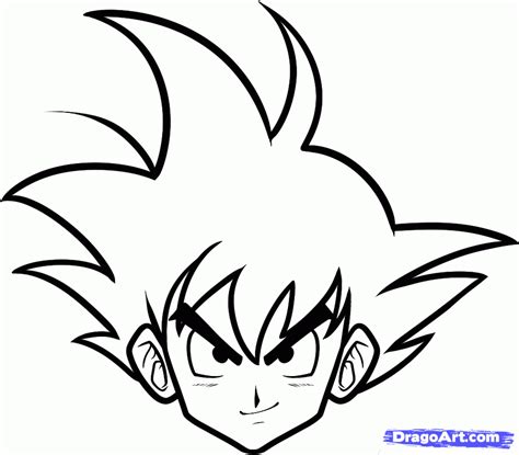 Goku Coloring Pages Face - Coloring and Drawing