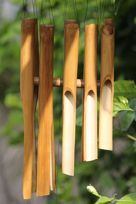 Bamboo Wooden Wind Chimes Memorial Windchime Hanging Outdoor - Etsy