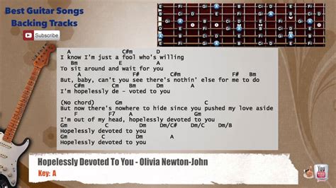 🎸 Hopelessly Devoted To You - Olivia Newton-John Guitar Backing Track with scale, chords and ...