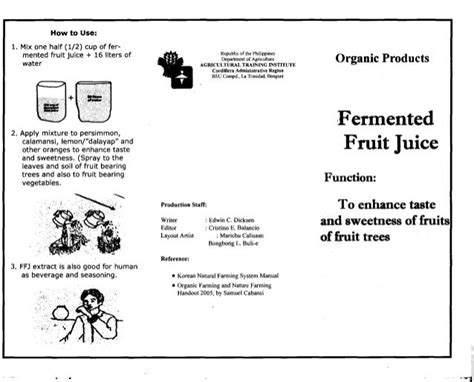 Fermented fruit juice (organic products)