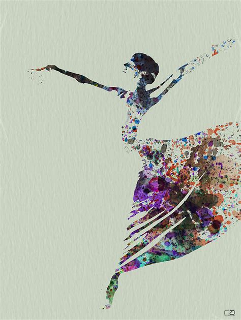 Ballerina Dancing Watercolor by Naxart Studio