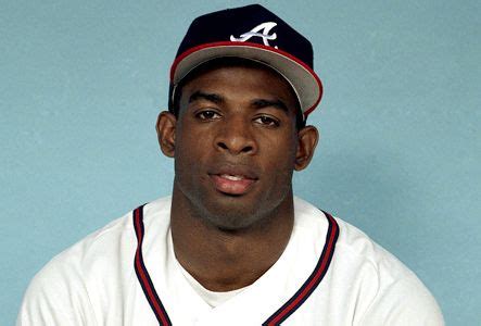 Deion Sanders #24 on the Atlanta Braves, 1991 Atlanta Braves Baseball ...