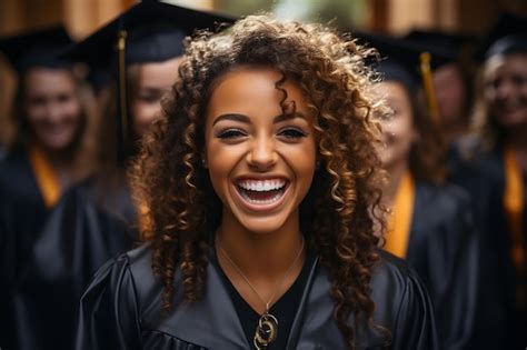 Premium Photo | Black african american woman celebrating graduation day ...