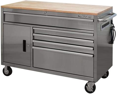 Husky 52 in. W 5-Drawer 1-Door, Deep Tool Chest Mobile Workbench in ...