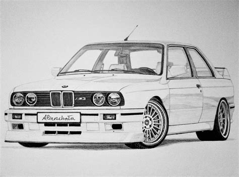 BMW M3 E30 2/2 | Car drawings, Bmw art, Bmw sketch