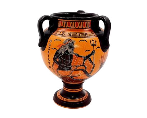 Ancient Greek Vase Krater 17cm Shows God Poseidon and Godess - Etsy ...