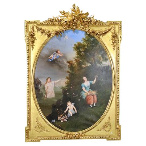 Four 19th Century Italian Allegorical Paintings, Emblematic of the ...