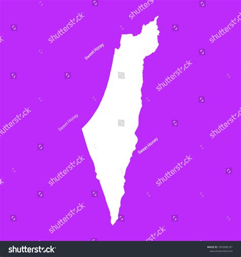 Israel Mapwhite Map On Purple Background Stock Vector (Royalty Free) 1055680181