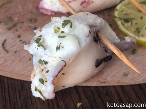 Easy Keto Stuffed Squid with Cream Cheese Low Carb Recipe - KetoASAP