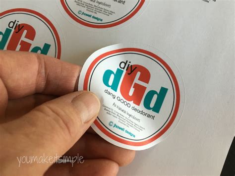 PRINTABLE diy DEODORANT labels - PDF, Silhouette, JPG - You Make It Simple