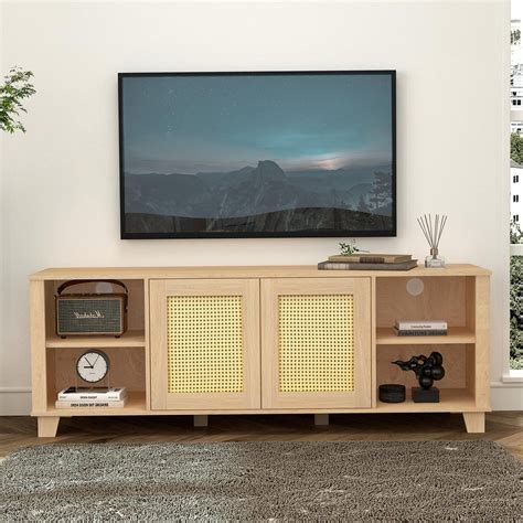 Highsound Boho Style TV Stand for 65 Inch TV, Entertainment Center with ...