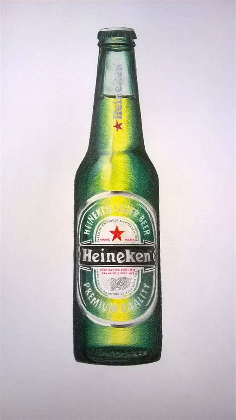 Realistic Beer Bottle | Beer drawing, Beer painting, Beer