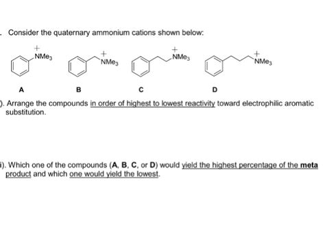 Solved Consider the quaternary ammonium cations shown below | Chegg.com