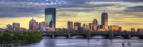 Boston Skyline Sunset Over Back Bay Panoramic Photograph by Joann Vitali