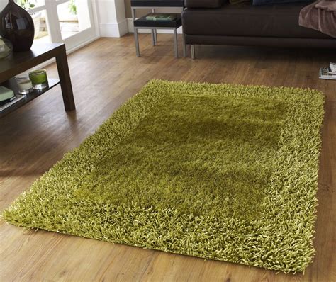 Modern Green Bordered Shagpile Rug 150cm x 230cm (4'9 x 7'6ft) LOW STOCK | Green rug, Modern ...