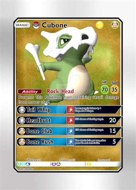 Pokemon Card - #104 Cubone Shiny by Nova-Nebulas on DeviantArt