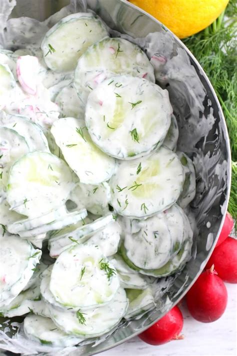 Cucumber Salad {With Creamy Dill Dressing} - Mama Loves Food