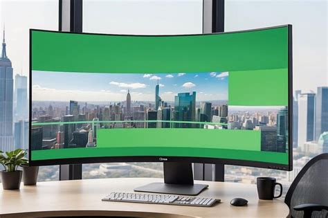 Premium Photo | Desktop Computer Monitor with Mock Up Green Screen ...