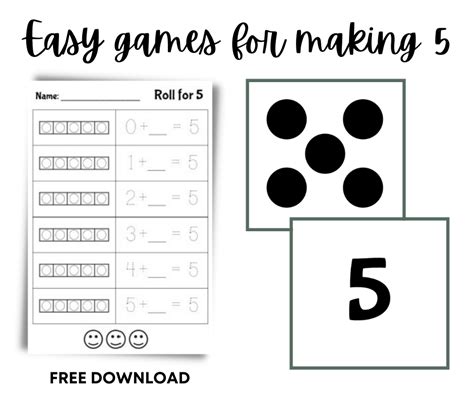 Easy Games for Making 5 - Math Coach's Corner