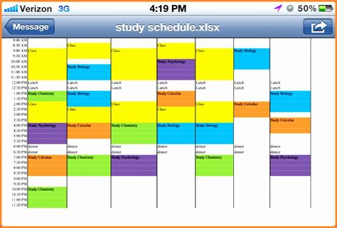 12 Study Schedule Template Excel - Excel Templates