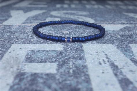 Blue Sapphire Bracelet, 24k Rose Gold vermeil, Mens Bracelet, Mens Jewelry, Mens Gift, Boyfriend ...