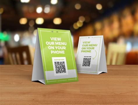 QR Code on Table: QR Code Table Tents and Displayettes