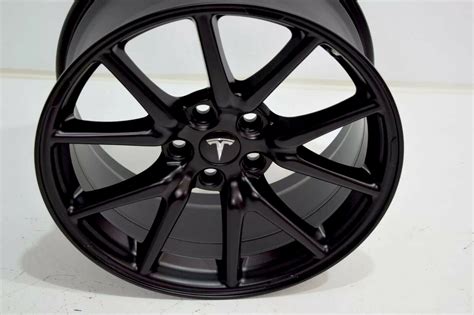 18” GENUINE TESLA MODEL 3 18 INCH OEM WHEELS AERO RIMS FACTORY OEM Black satin – Factory Wheel ...