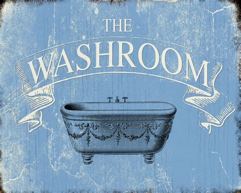 The Washroom Toilet Bathroom Vintage Style Retro Metal Sign Tin Door Plaque | eBay