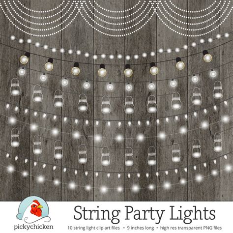 String Lights Clipart Fairy Lights Chalkboard Party Lights - Etsy