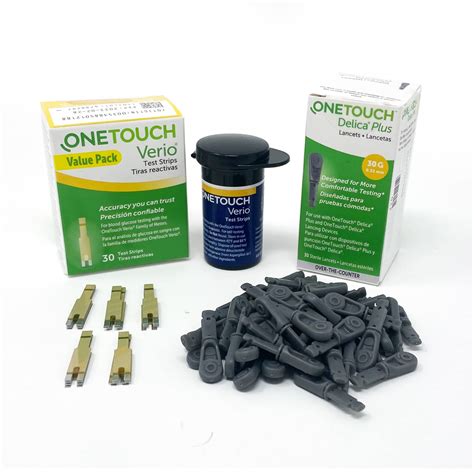 Diabetes Testing Kit: OneTouch Verio Test Strips & Delica Plus Lancets | 60-Count Value Pack ...