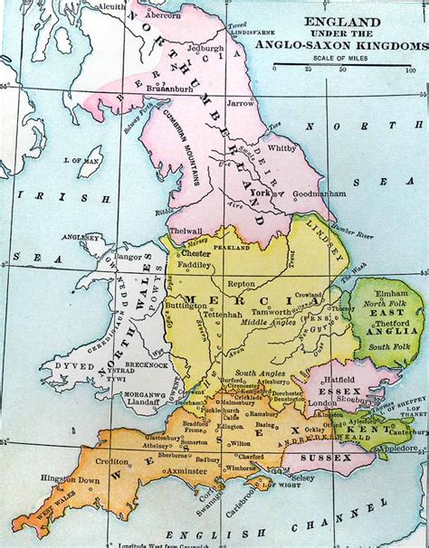 Political Medieval Maps - Anglo-Saxon Kingdoms in England