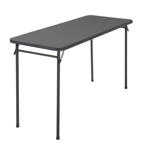 20" x 48" Resin Top Folding Table, Black - Walmart.com