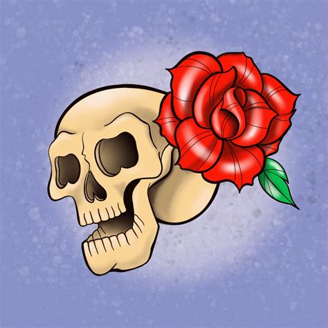 Rose And Skull Coloring Pages