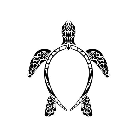 Tribal Polynesian turtle pattern. Maori and Polynesian culture pattern. Isolated. Vector ...