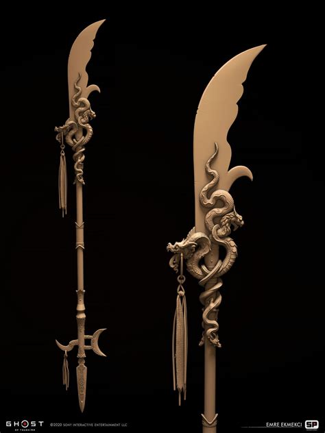 ArtStation - Ghost of Tsushima - Khotun Khan's Glaive , Emre Ekmekci Chinese Weapons, Chinese ...