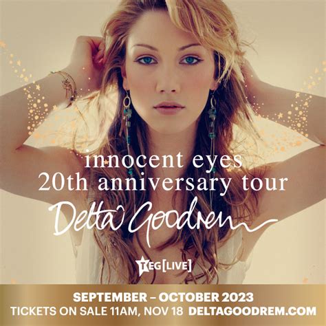 DELTA GOODREM INNOCENT EYES 20th Anniversary Tour September and October ...