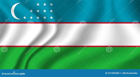 Flag of Uzbekistan. Uzbek National Symbol in Official Colors. Template Icon Stock Vector ...